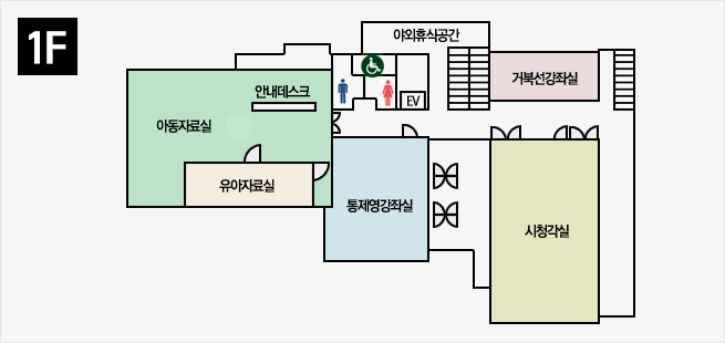 충무도서관 1층 안내도