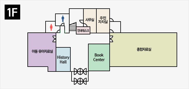 욕지도도서관 1층 안내도